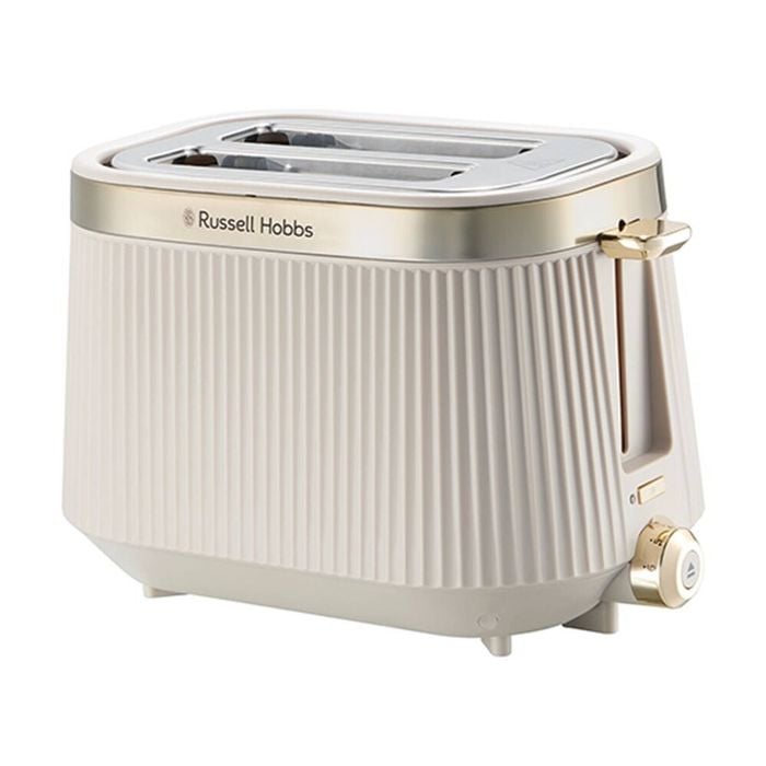 Russell Hobbs Bronte 2 Slice Toaster Bread Slots Easy Clean Stone/Gold