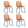 Levede 4pcs Vintage-Style PU Leather Dining Chairs - Brown