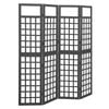 vidaXL Solid Fir Wood 4-Panel Room Divider/Trellis Black 161 cm Privacy Screen
