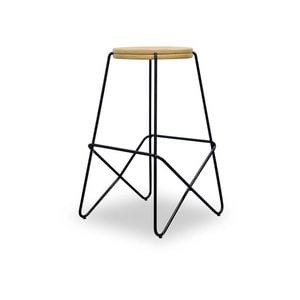 Modern Furniture STARK 29x64cm Wooden Topped  Counter Stool - Natural & Black