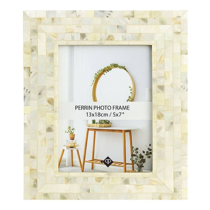 Unigift Perini Home Decor Glass Picture Photo Frame 13x18cm Pearl