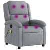 vidaXL Massage Recliner Chair Reclining Armchair Single Sofa Light Grey Fabric