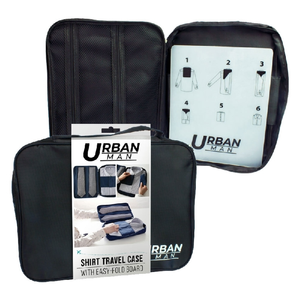 Urban Travel Shirt Organiser  Case Pouch w/ Fold Board 36cm x 26cm x 5cm in Black