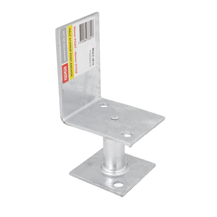 Pryda 65mm M10 Half Stirrup Post Anchor