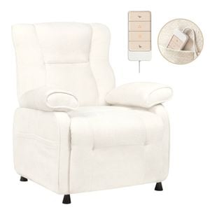 Advwin Electric Recliner Chair Lounge Armchair Comfy Sofa Chair w/ Remote & Side Pocket Beige