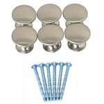 Ikonic Brushed Nickel Cupboard Knob Set  - 6 Piece