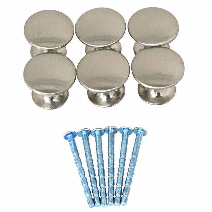 Ikonic Brushed Nickel Cupboard Knob Set  - 6 Piece