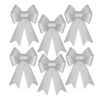 Catzon 6Pcs Glittery Silver Christmas Bows for Xmas Tree Wreath