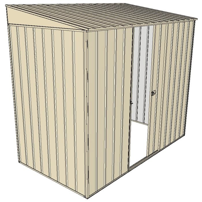 Build-A-Shed 1.2 x 2.3 x 2.0m Skillion Single Sliding Side Door Shed - Cream