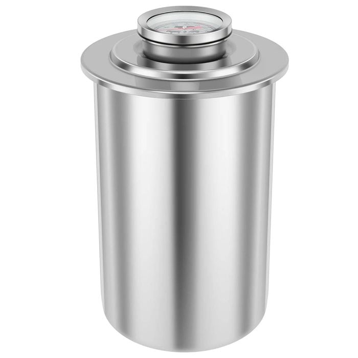 NNEOBA Stainless Steel Ham Maker with Thermometer Deli Meat Press Mold Silver