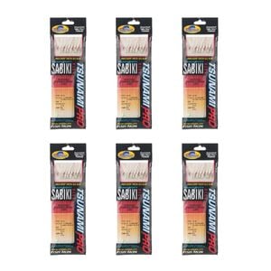 6x Tsunami 8 Red Hook Sabiki Rig - Iridescent Glo Head Flash and Beads Size 8