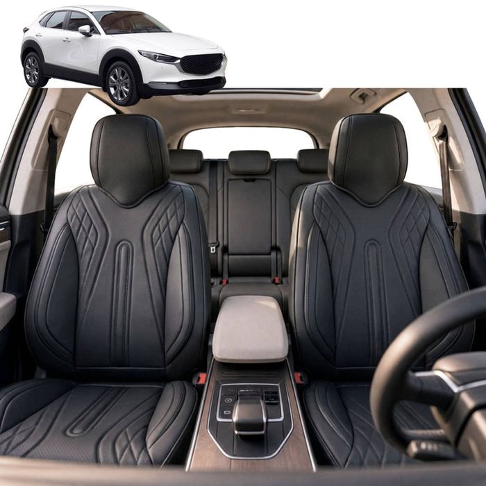 Australian Goose Front Seat Covers for Mazda CX-30 2019 - Current (DM) - PU Leather, Black (2pc)