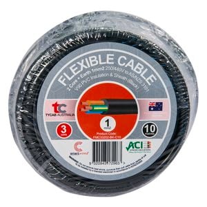 Tycab Cables 1.0mm² x 10m Black Flexible Cable