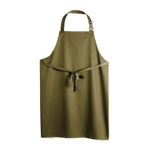 Le Chef Bib Apron Professional Hospitality Olive One Size Kitchen Uniform