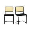 Costway 2x Dining Chair Set Metal Frame Bar Chairs W/rattan Mesh Backrest 81cm Black