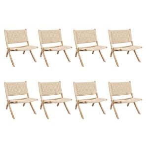 Levede 8pc Chair - Natural Wood Colour
