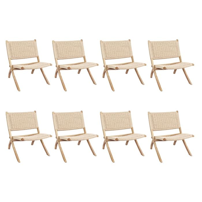 Levede 8pc Chair - Natural Wood Colour