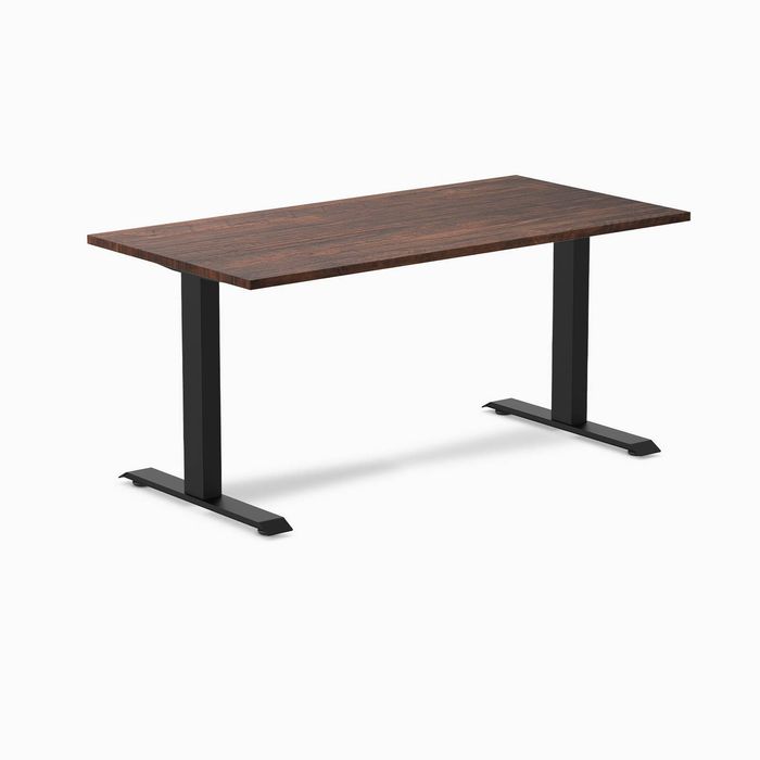 Desky Fixed Height Softwood Office Desk Matte Black Frame 150cm