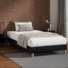 Oikiture Bed Frame Double Size Bed Base Leather Black