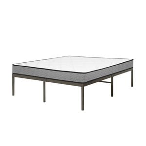 Advwin Single Size Metal Bed Frame and Single Mattress 25cm Grey