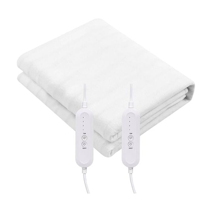Goldair Full Fitted Electric Blanket White W/ Detachable Controllers King