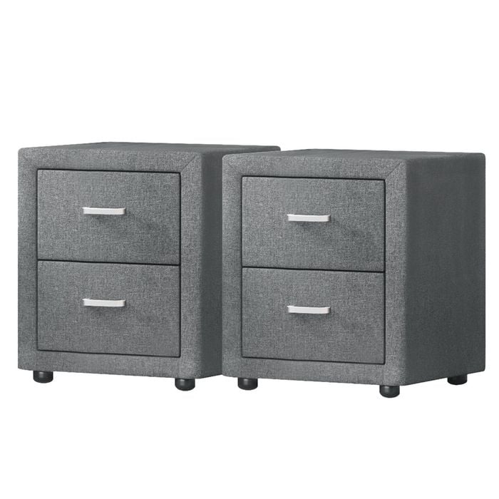 Artiss 2 X Bedside Table CADEN Grey
