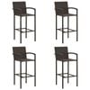 vidaXL Bar Stools 4 pcs Brown Poly Rattan
