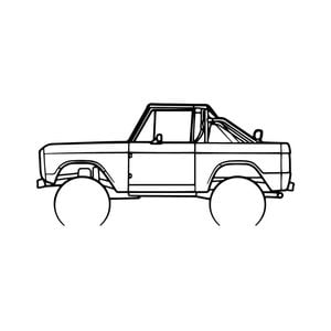 Ignite Laser Ford 1968 Bronco Silhouette Metal Wall Art Coated Black 15.7inch/40cm