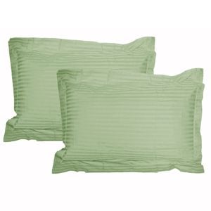 Accessorize 325TC Pair of Stripe Jumbo / Queen Pillowcases 55 cm x 80 cm Green