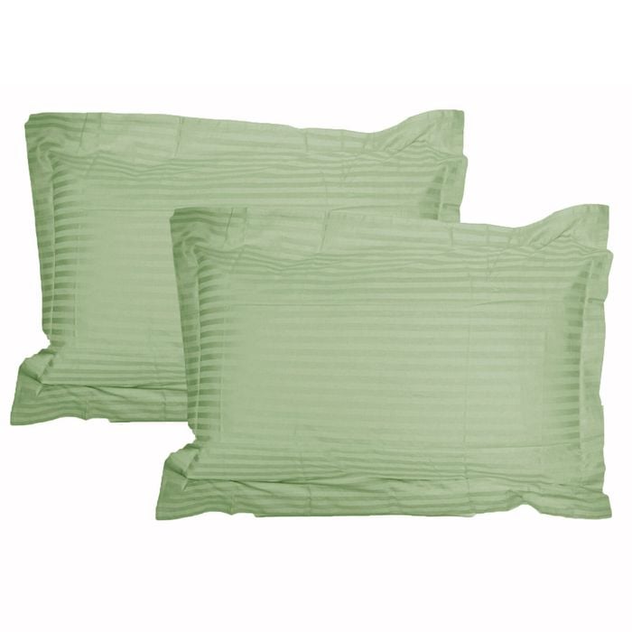 Accessorize 325TC Pair of Stripe Jumbo / Queen Pillowcases 55 cm x 80 cm Green