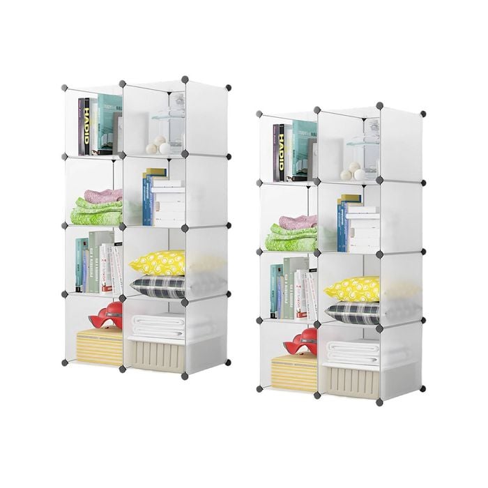 Soga 2x 8-cube Transparent Storage Shelf Box Modular Closet Organiser