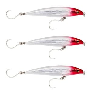 3x Rapala 14cm Saltwater X Rap Long Cast Shallow Minnow Fish Lures - Red Head