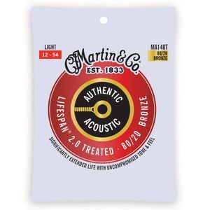 Martin Guitar MA140T Authentic Acoustic Treated Strings 80/20 Bronze Light