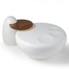 Eureka White Cat Claw Round Coffee Table With Penguin Side Table Set