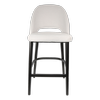 Durafurn 750mm High Light Grey Fabric Semifreddo Bar Stool with Black Beech Wood Legs