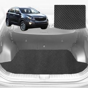 6D Diamond Car Boot Mat for Kia Sportage 2010-2015-Cargo Mat-Black-Outback GT