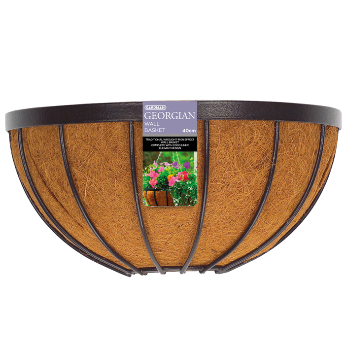 Brunnings 40cm Black Georgian Wall Basket
