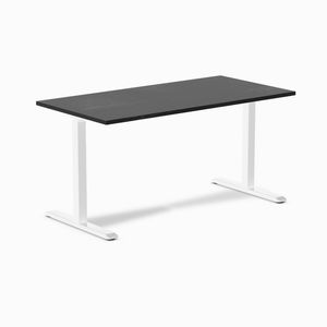 Desky Fixed Height Hardwood Office Desk White Frame 150cm