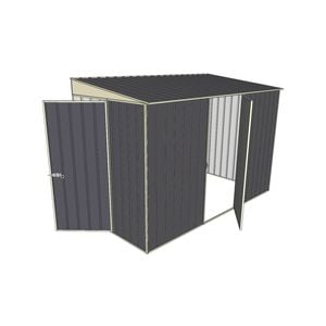 Build-a-Shed 1.5 x 3.0 x 2.0m Hinged Door Tunnel Shed with Hinged Side Door - Grey
