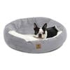Charlie's Snookie Hooded Corduroy Calming Dog Bed Dove Grey Small