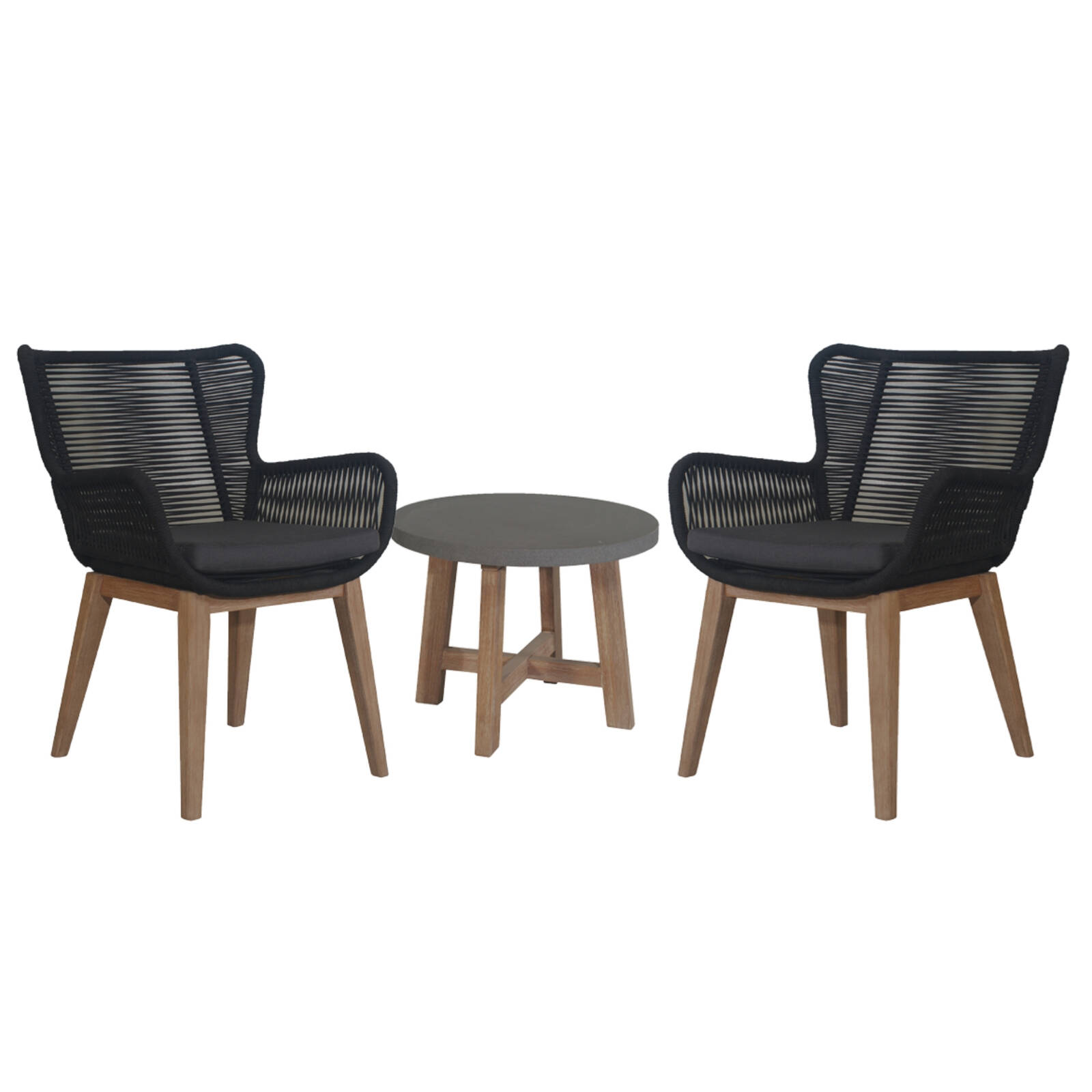 Stud 3pc 1+1 Seater Outdoor Sofa Chair Lounge Set with Polycement