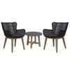 Stud 3pc 1+1 Seater Outdoor Sofa Chair Lounge Set with Polycement Side Table