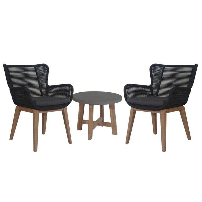 Stud 3pc 1+1 Seater Outdoor Sofa Chair Lounge Set with Polycement