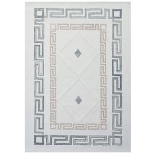 Handmade Alstone Wool Rug- 6442- Ivory/Multi-110x160cm