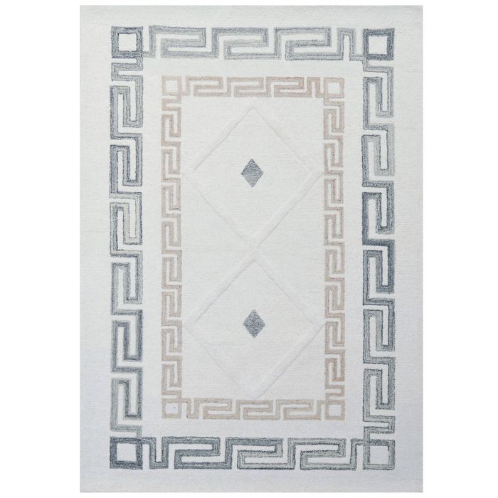 Handmade Alstone Wool Rug- 6442- Ivory/Multi-110x160cm