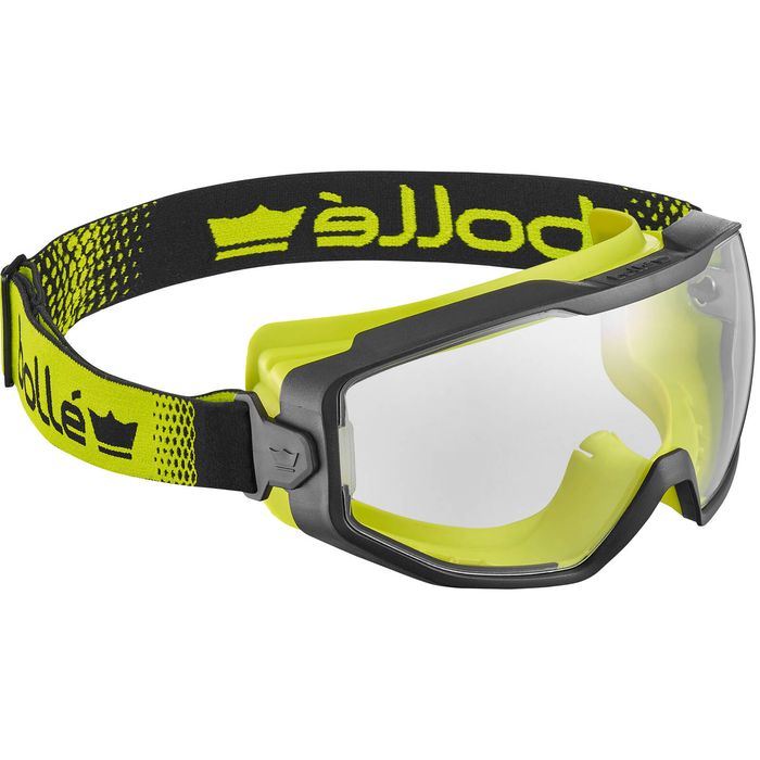 Bollé Safety Black/Yellow Frame Clear Platinum Lens Spectrum Goggle