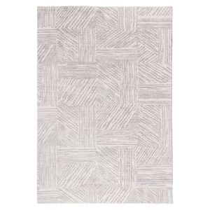 Loopsie-330cm X 240cm-obu Grey And Cream Geometric Washable Rug