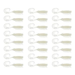 3x 8PK 2.5In Rapala Crush City Soft Plastic Curly Tail Lures - Pearl White