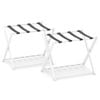 Costway Set Of 2 Luggage Racks Shoe Storage Shelf White