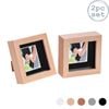 Nicola Spring Shadow Box Frames - 4 x 4" with 2 x 2" Mount - Light Wood - Pack of 2